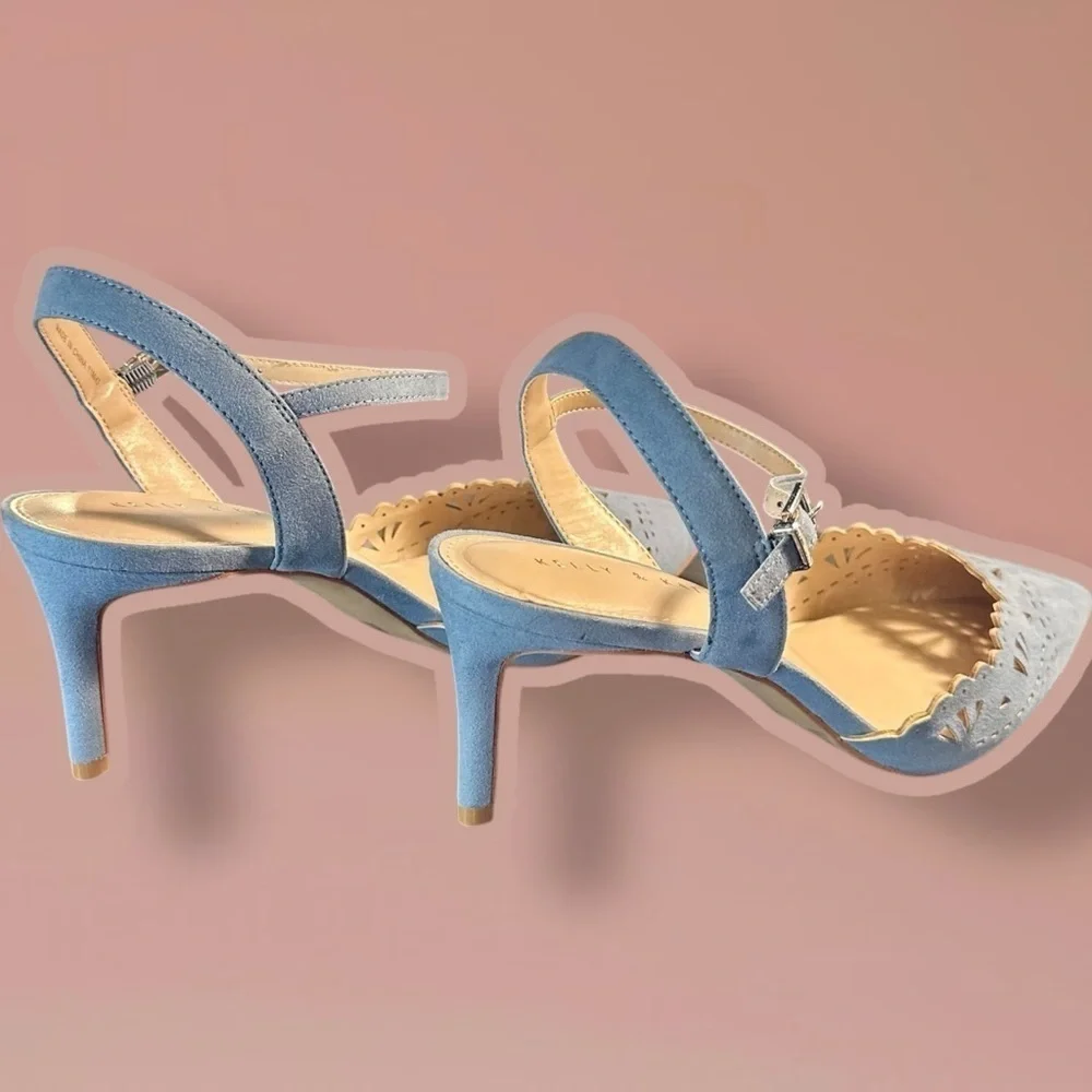 NWOT Kelly & Katie ‘Zabell’ Geometric Cutout Ankle Strap Pumps in Blue Size 11